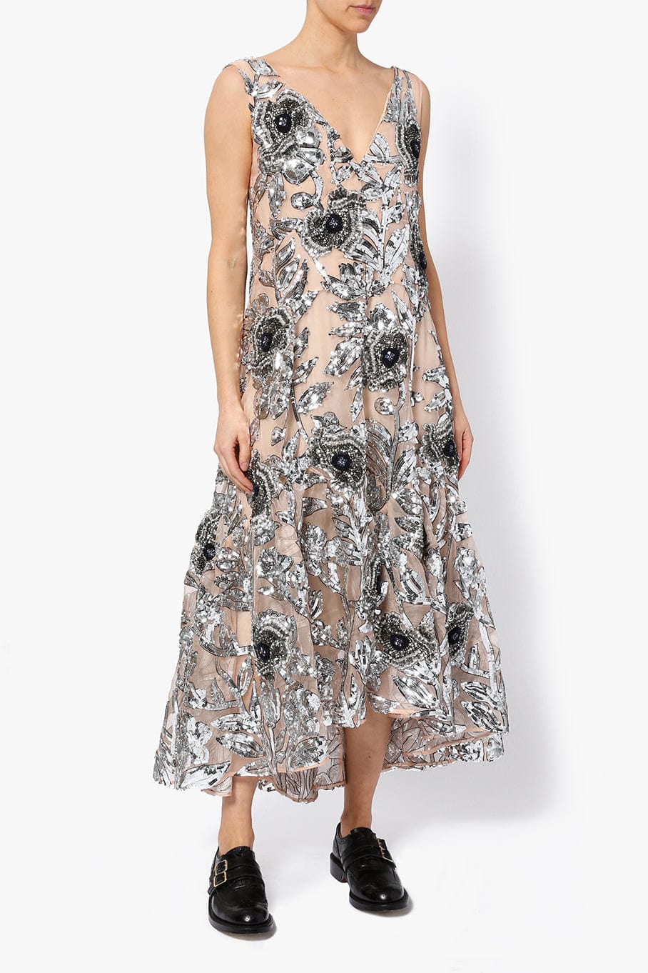 ERDEM-Eberta Floral Sequin Dress-