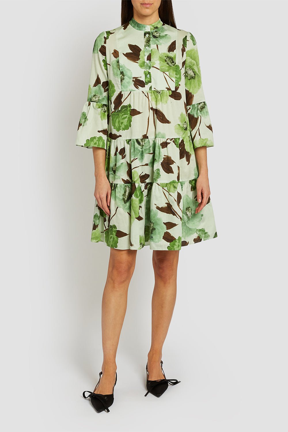 ERDEM-Tiered Hem Short Dress-