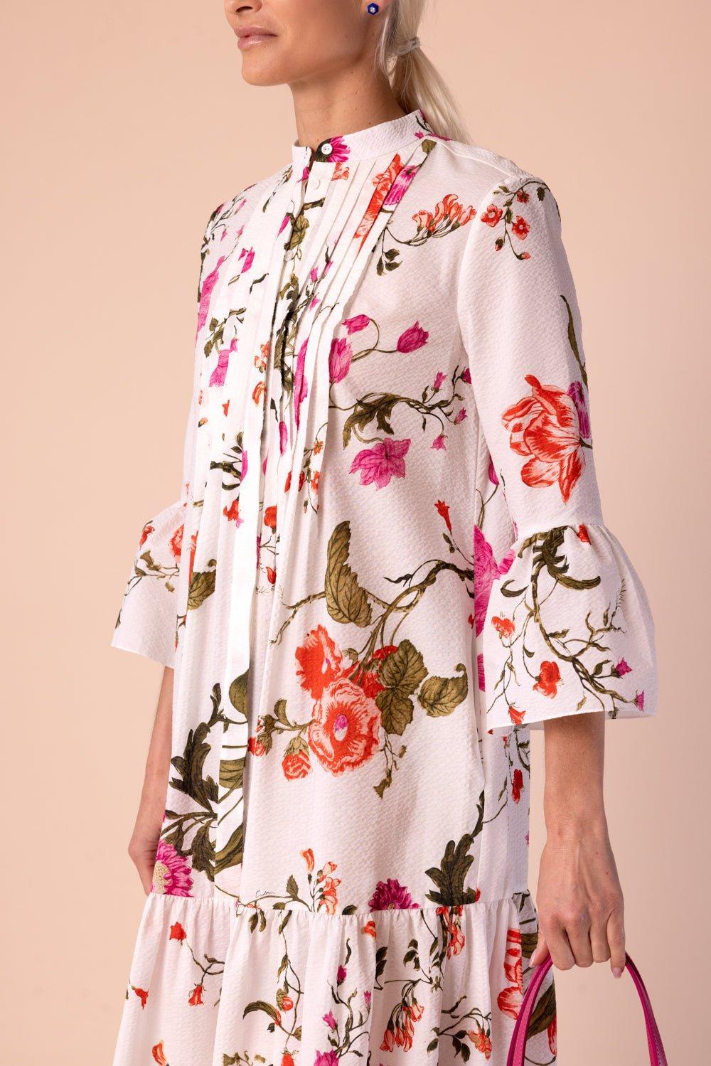 ERDEM-Tiered Hem Floral Short Dress-