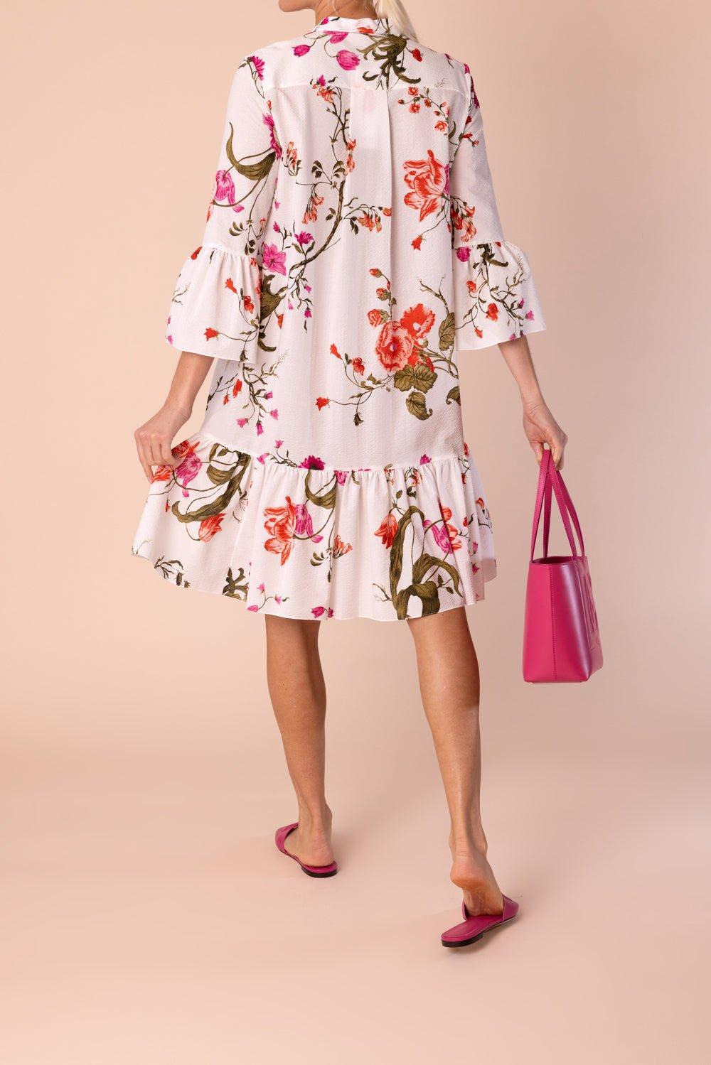 ERDEM-Tiered Hem Floral Short Dress-