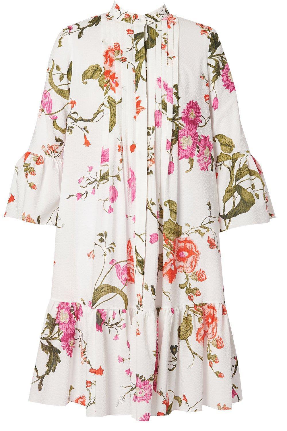 ERDEM-Tiered Hem Floral Short Dress-