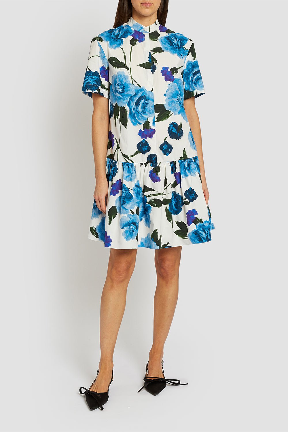 ERDEM-Short Sleeve Button Down Mini Dress-