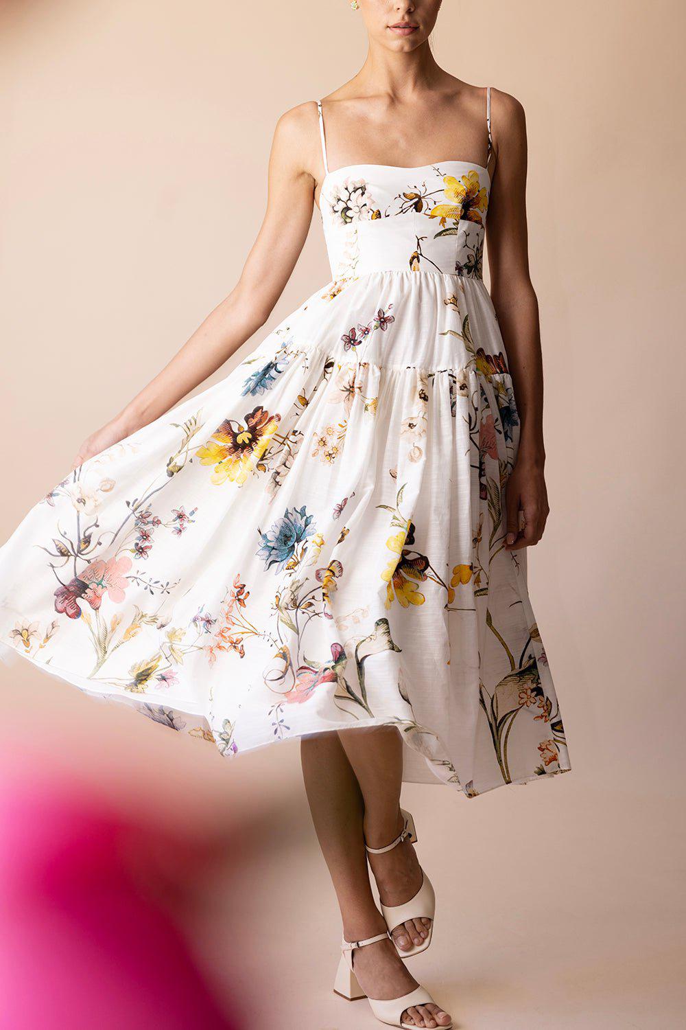 ERDEM-Strappy Tier Fit and Flare-