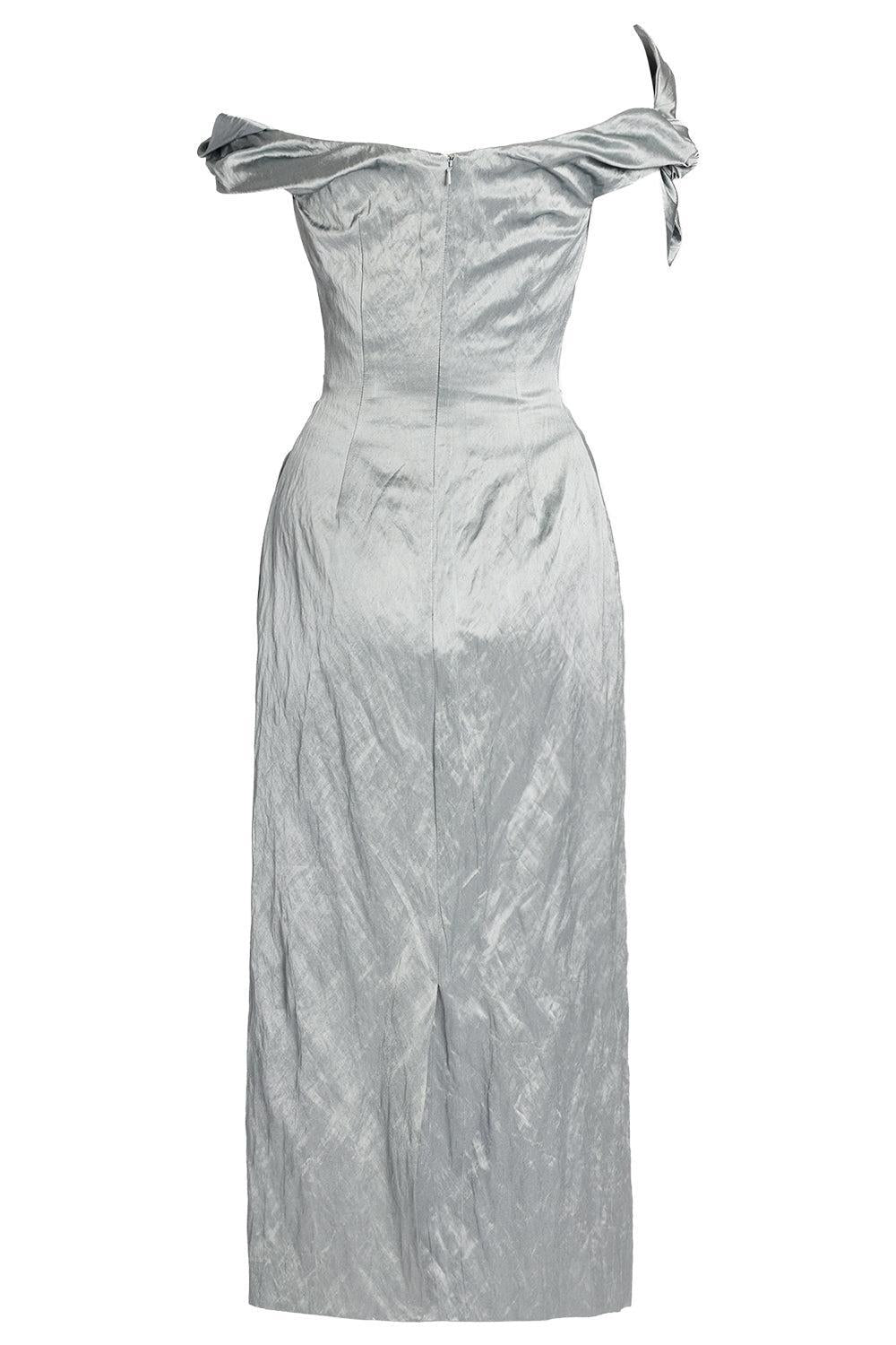 Embroidered Textured Maxi Dress-GREY-8-CLOTHINGDRESSCOCKTAIL-ERDEM