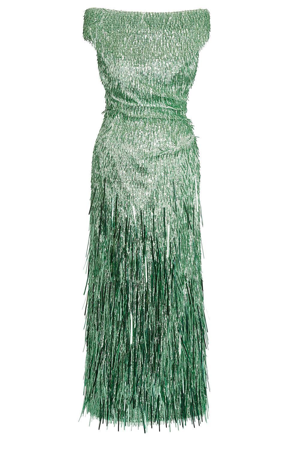 Short Sleeve Sequin Cocktail Dress-MINT-4-CLOTHINGDRESSCOCKTAIL-ERDEM
