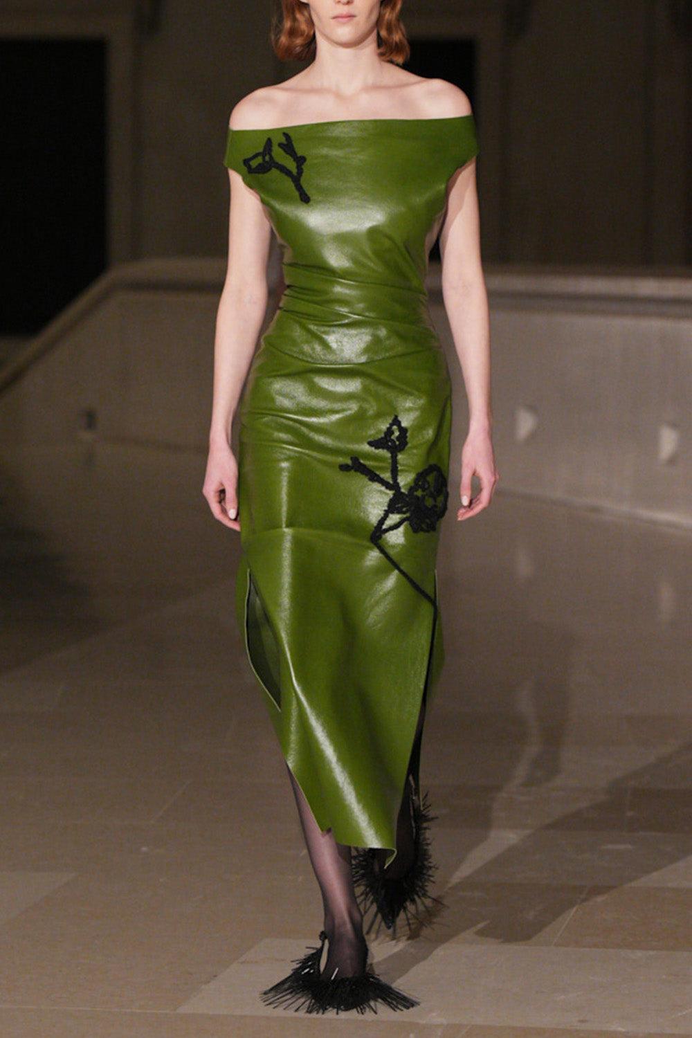 Embroidered Pencil Midi Dress-MOSS GRN-4-CLOTHINGDRESSCOCKTAIL-ERDEM