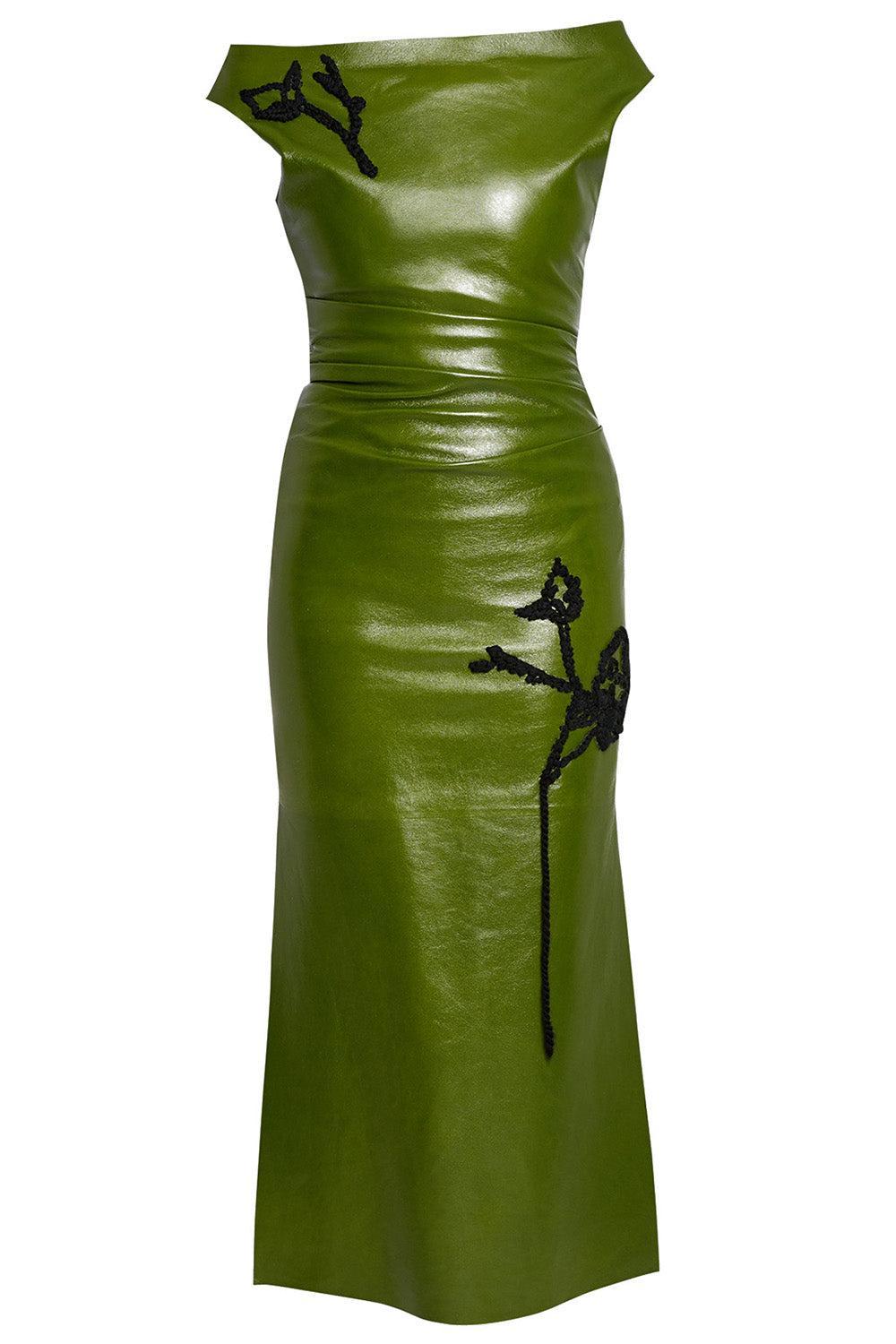 Embroidered Pencil Midi Dress-MOSS GRN-4-CLOTHINGDRESSCOCKTAIL-ERDEM