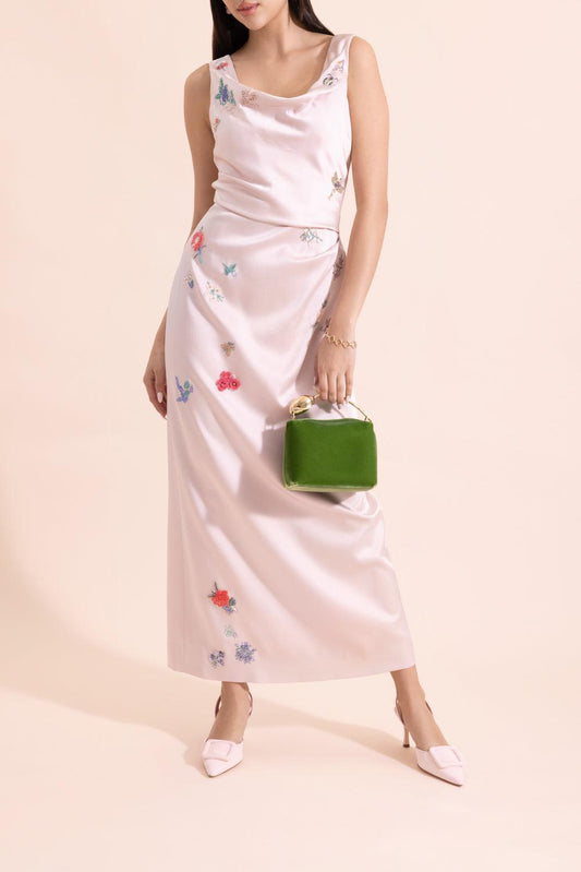 Embellished Sleeveless Cowl Neck Midi Dress-PINK-6-CLOTHINGDRESSCOCKTAIL-ERDEM
