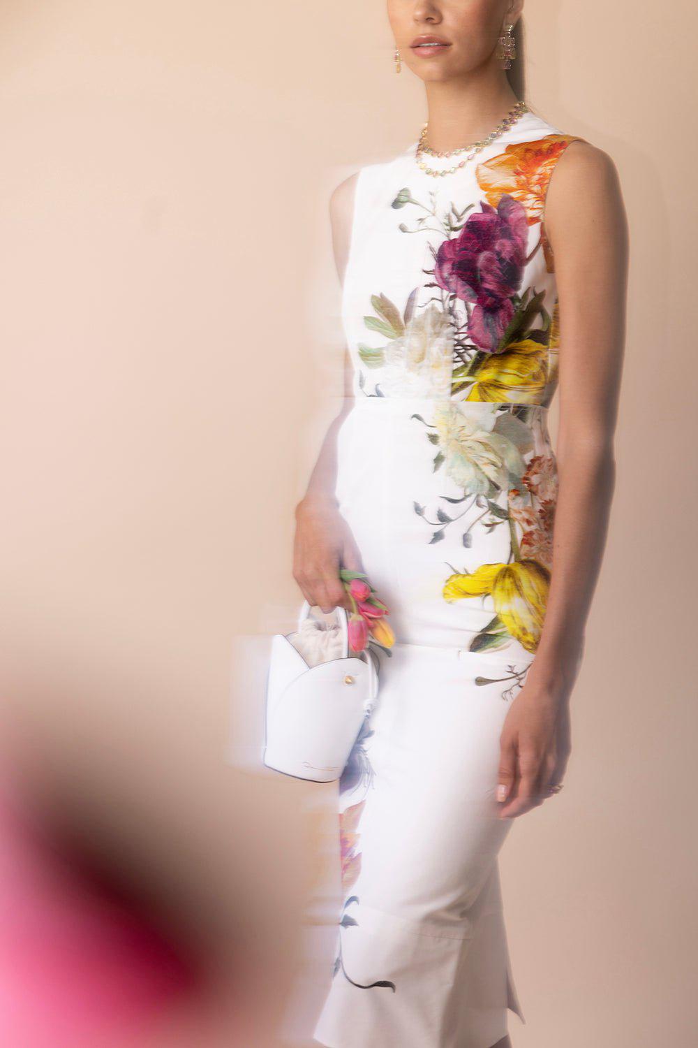ERDEM-Sleeveless Fitted Midi Dress-