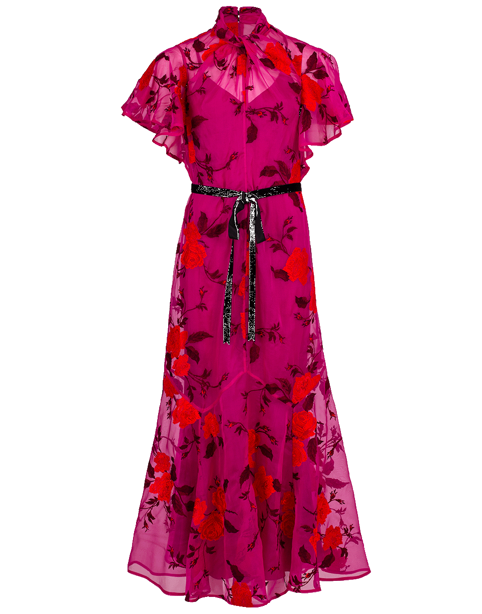 ERDEM-Fudero Celestina Slip Dress-FUCH/RED