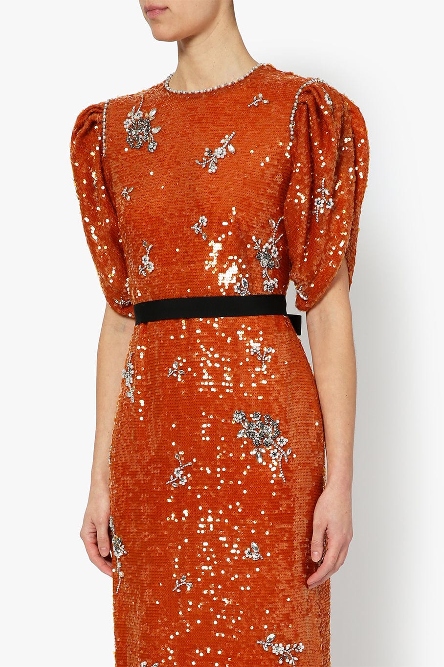 ERDEM-Asteria Cocktail Dress-RUST