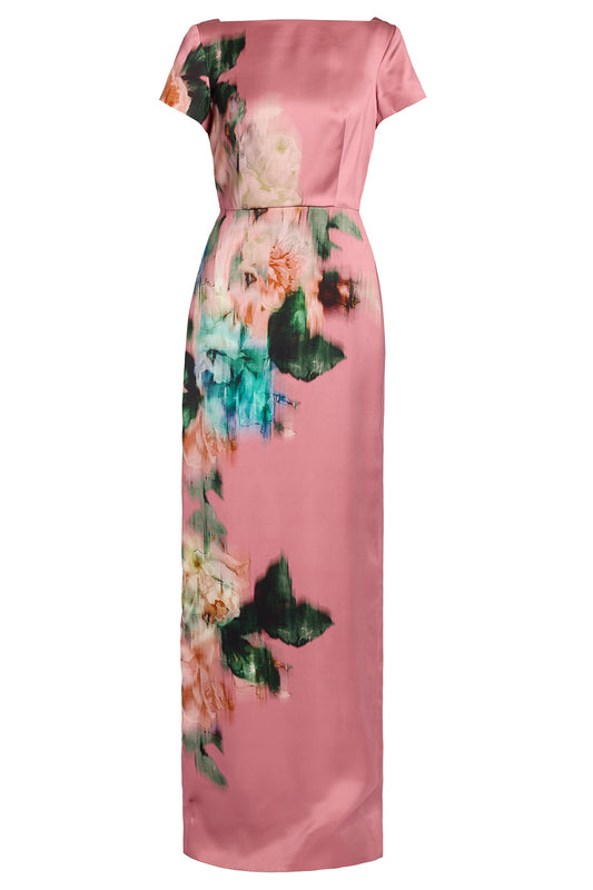 Floral Duchess Short Sleeve Gown-PINK-4-CLOTHINGDRESSGOWN-ERDEM