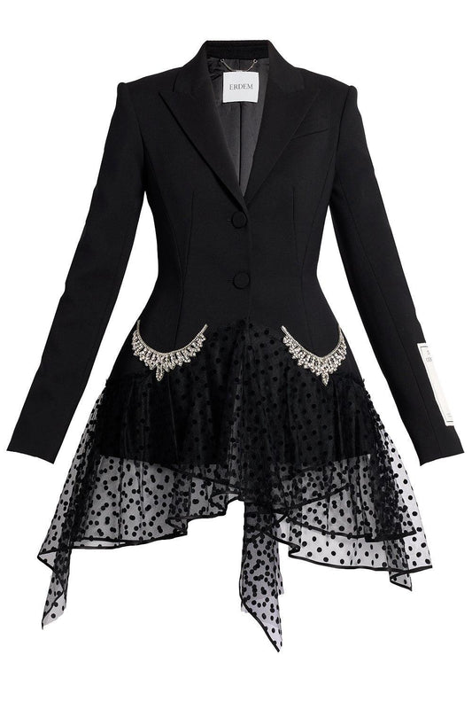 Single Breasted Fitted Blazer-BLACK-4-CLOTHINGJACKETBLAZERS-ERDEM
