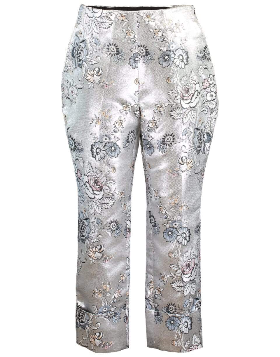 ERDEM-Warner Floral Jacquard Trouser-SILVER