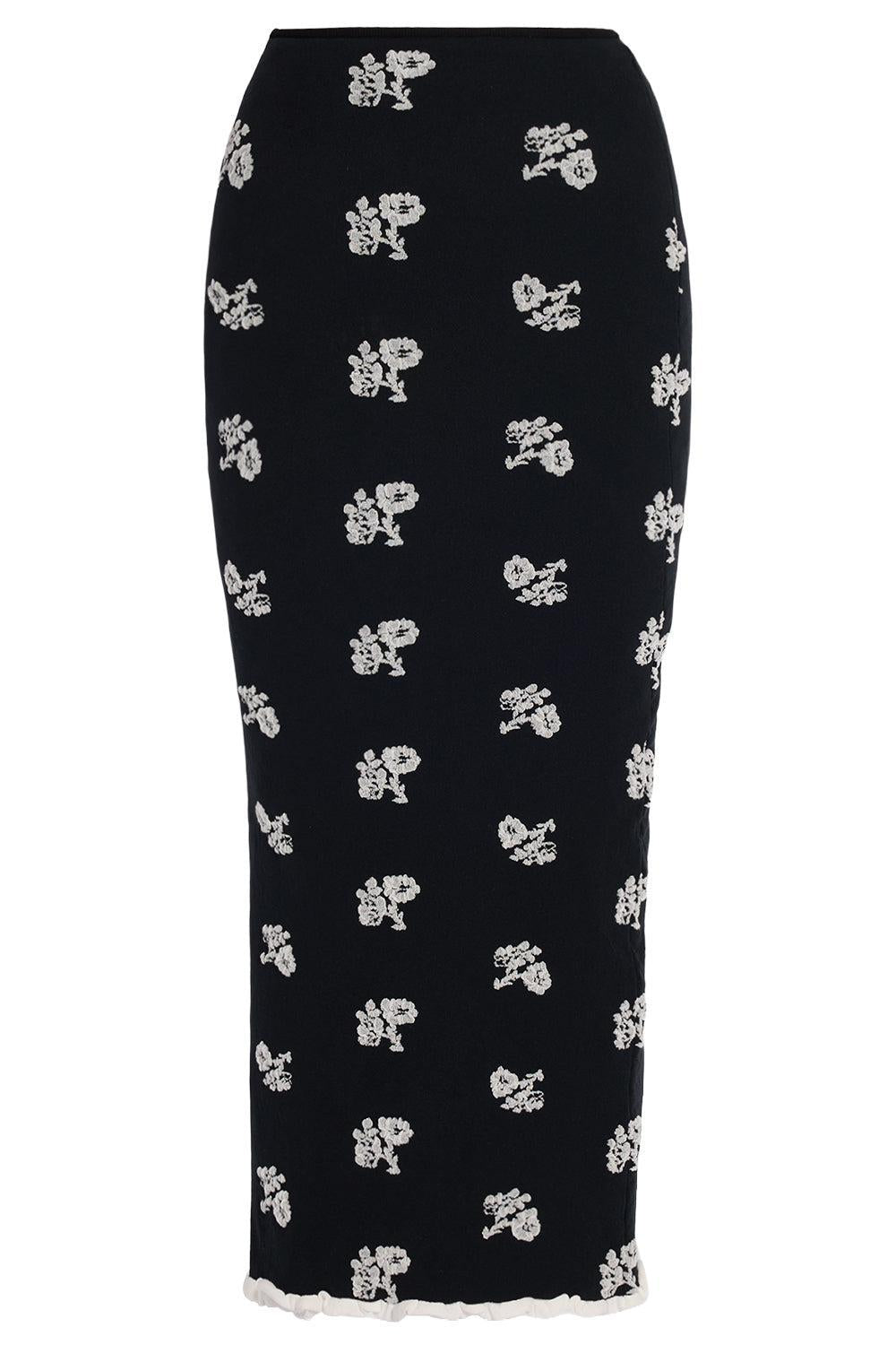 Floral Jacquard Midi Skirt-BLACK-XS-CLOTHINGSKIRTMIDI-ERDEM