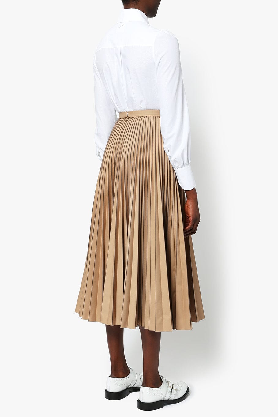 ERDEM-Nesrine Pleated Skirt - Camel-