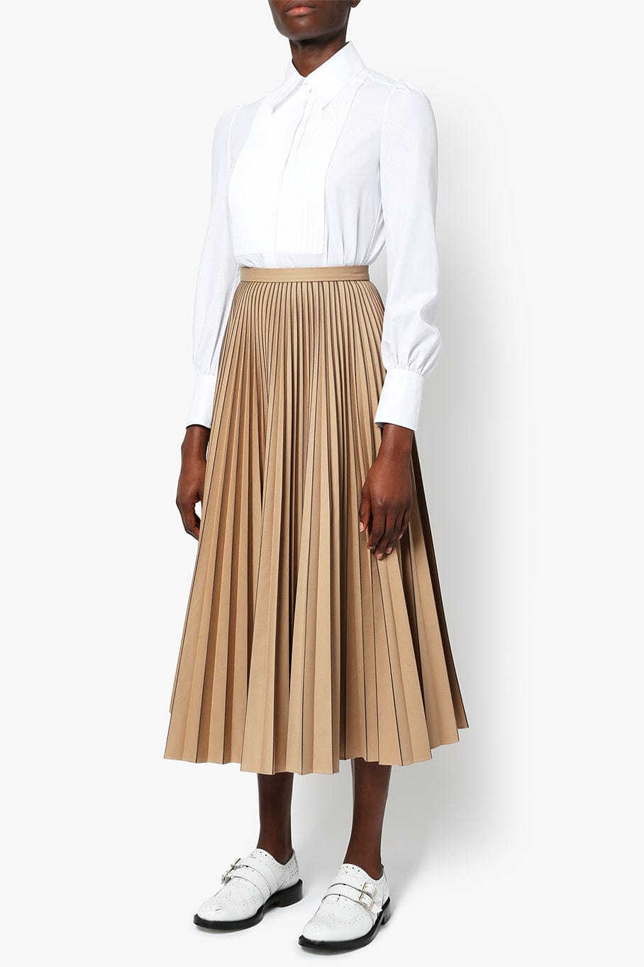 ERDEM-Nesrine Pleated Skirt - Camel-