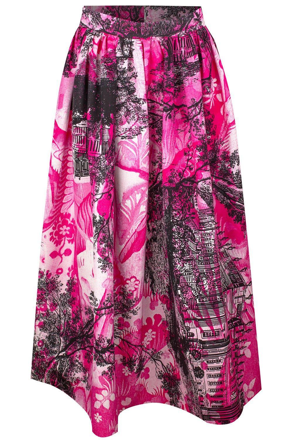 ERDEM-Volume Midi Skirt - Cerise-
