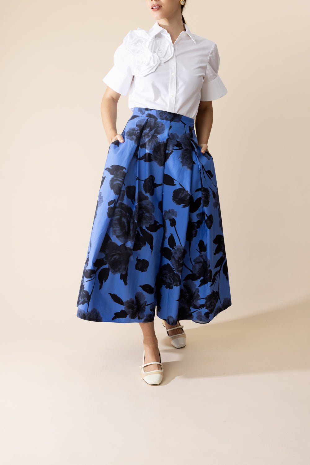 ERDEM-Pleated Volume Midi Skirt-