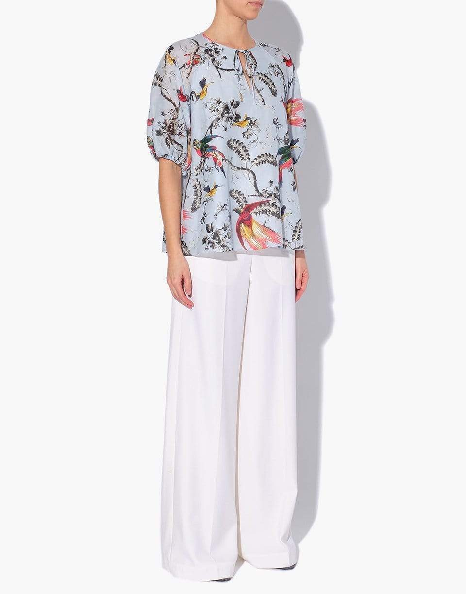 ERDEM-Monaco Top Paisley Parrot Cotton Silk Voile-