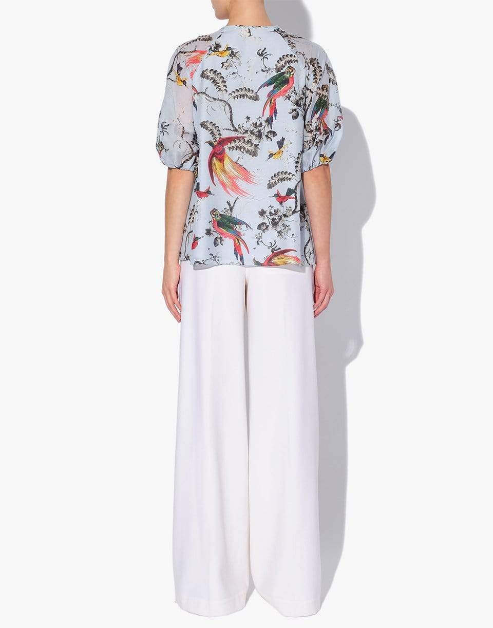 ERDEM-Monaco Top Paisley Parrot Cotton Silk Voile-