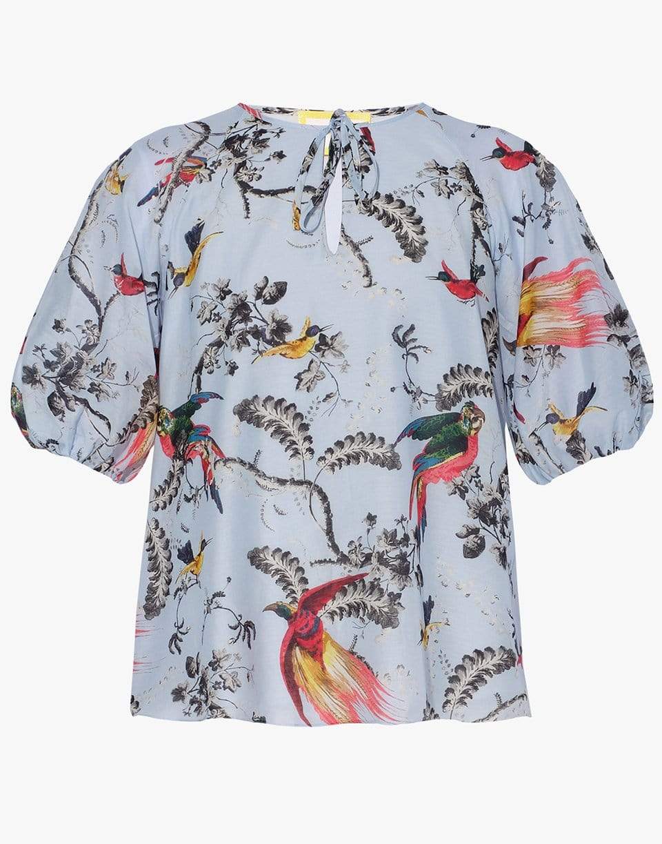 ERDEM-Monaco Top Paisley Parrot Cotton Silk Voile-