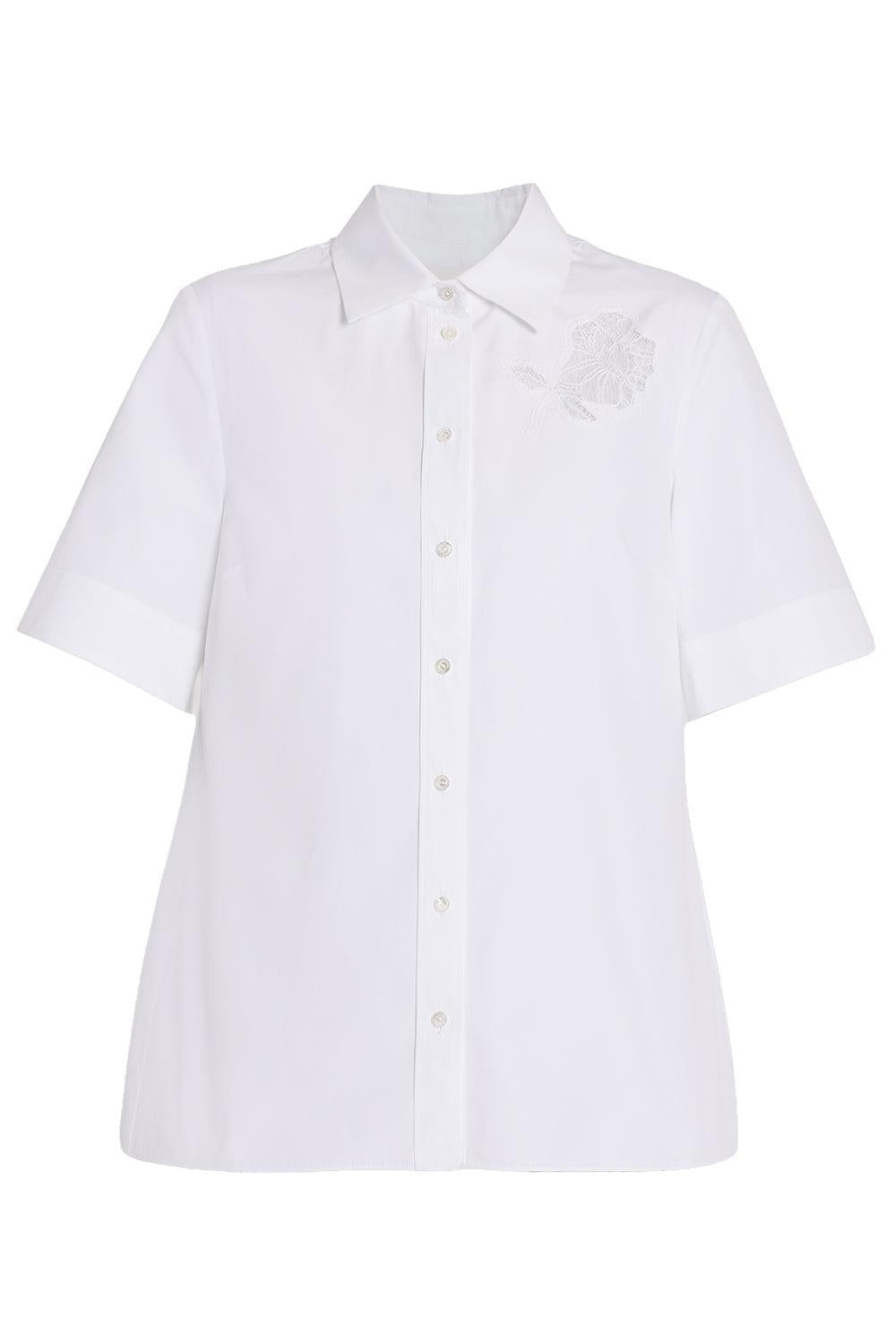 Poplin Short Sleeve Shirt-WHITE-2-CLOTHINGTOPBLOUSE-ERDEM
