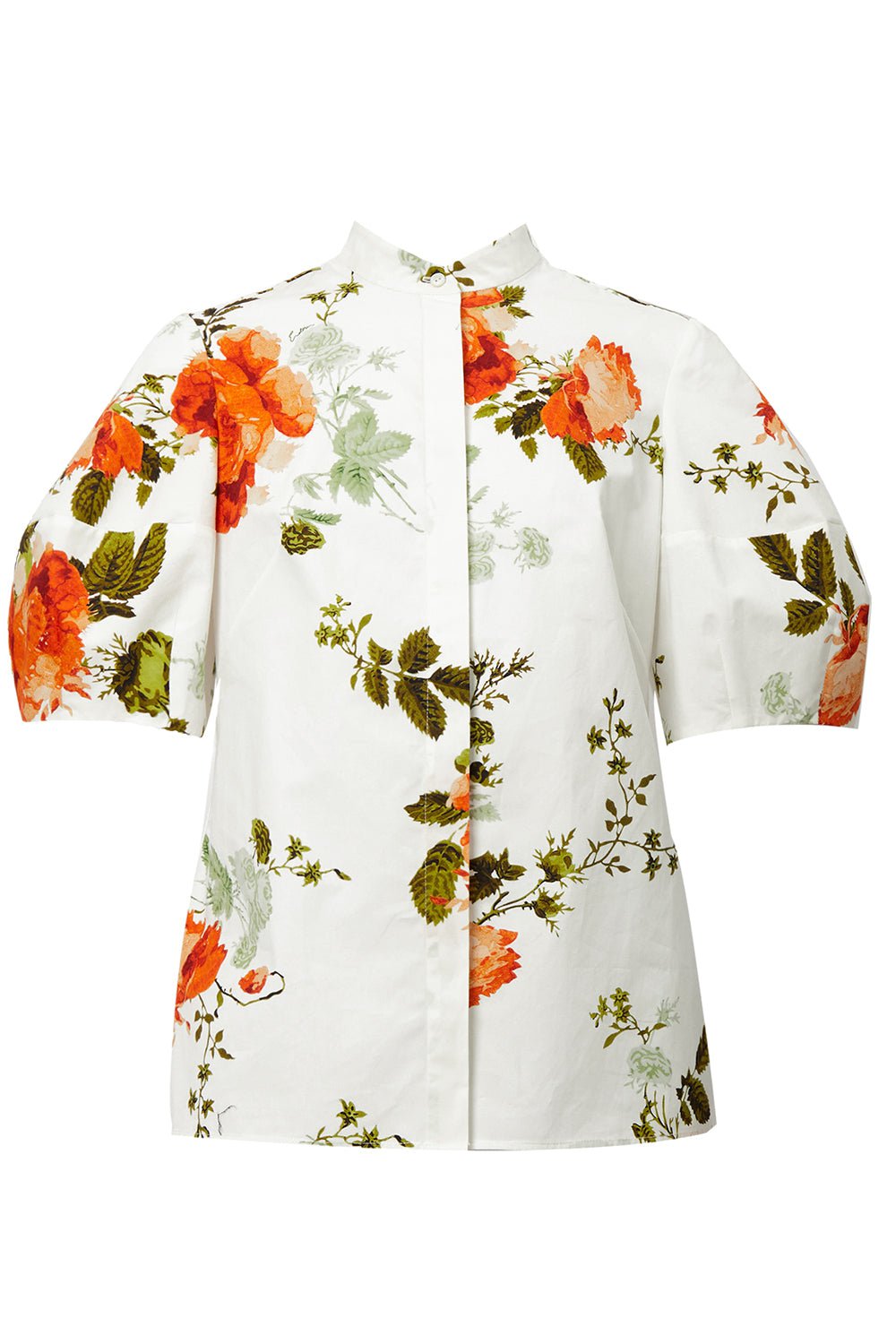 ERDEM-Short Sleeve Floral Blouse-