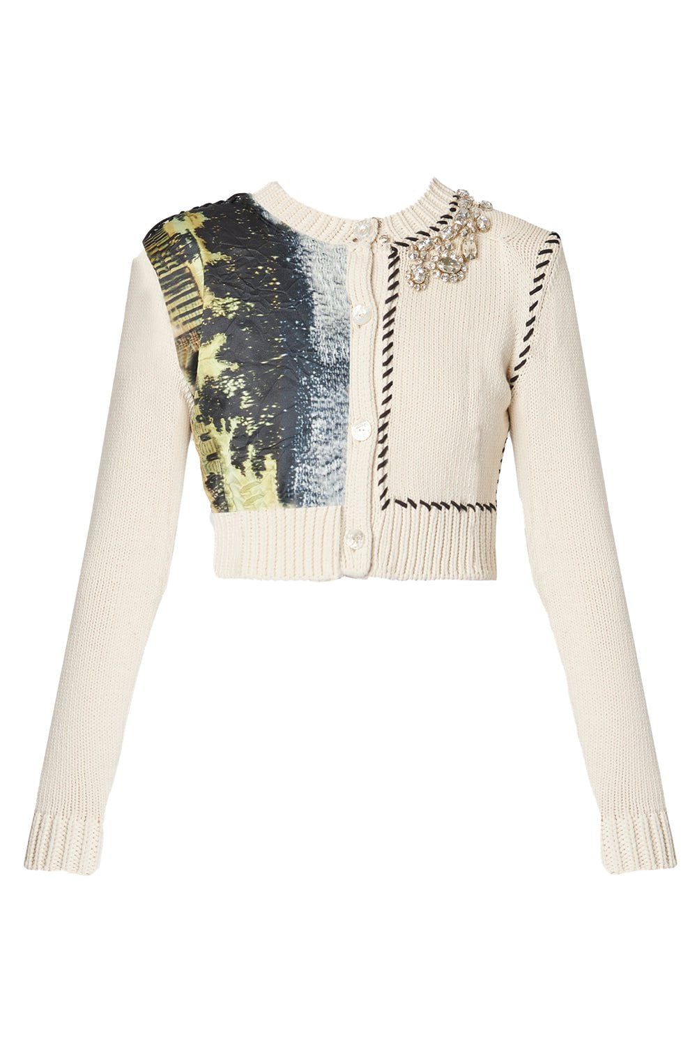 ERDEM-Cropped Button Down Cardigan-