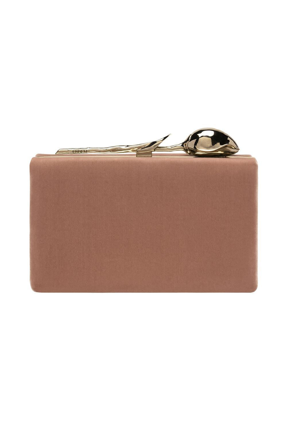 Bloom Clutch - Powder Pink Velvet-PWDRPINK-HANDBAGCLUTCHES-ERDEM