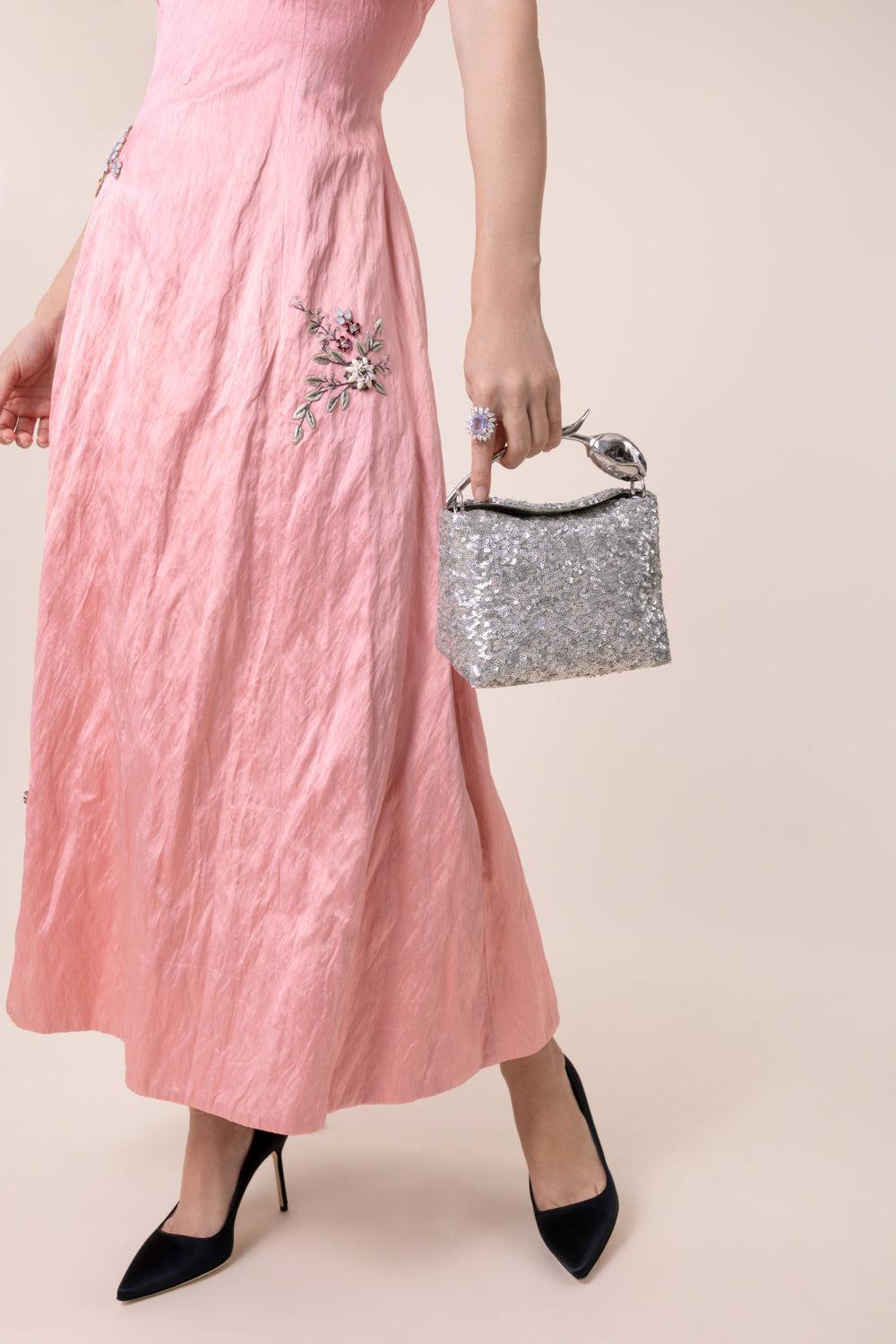 Mini Bloom Bag - Silver-SILVER-HANDBAGTOP HANDLE-ERDEM
