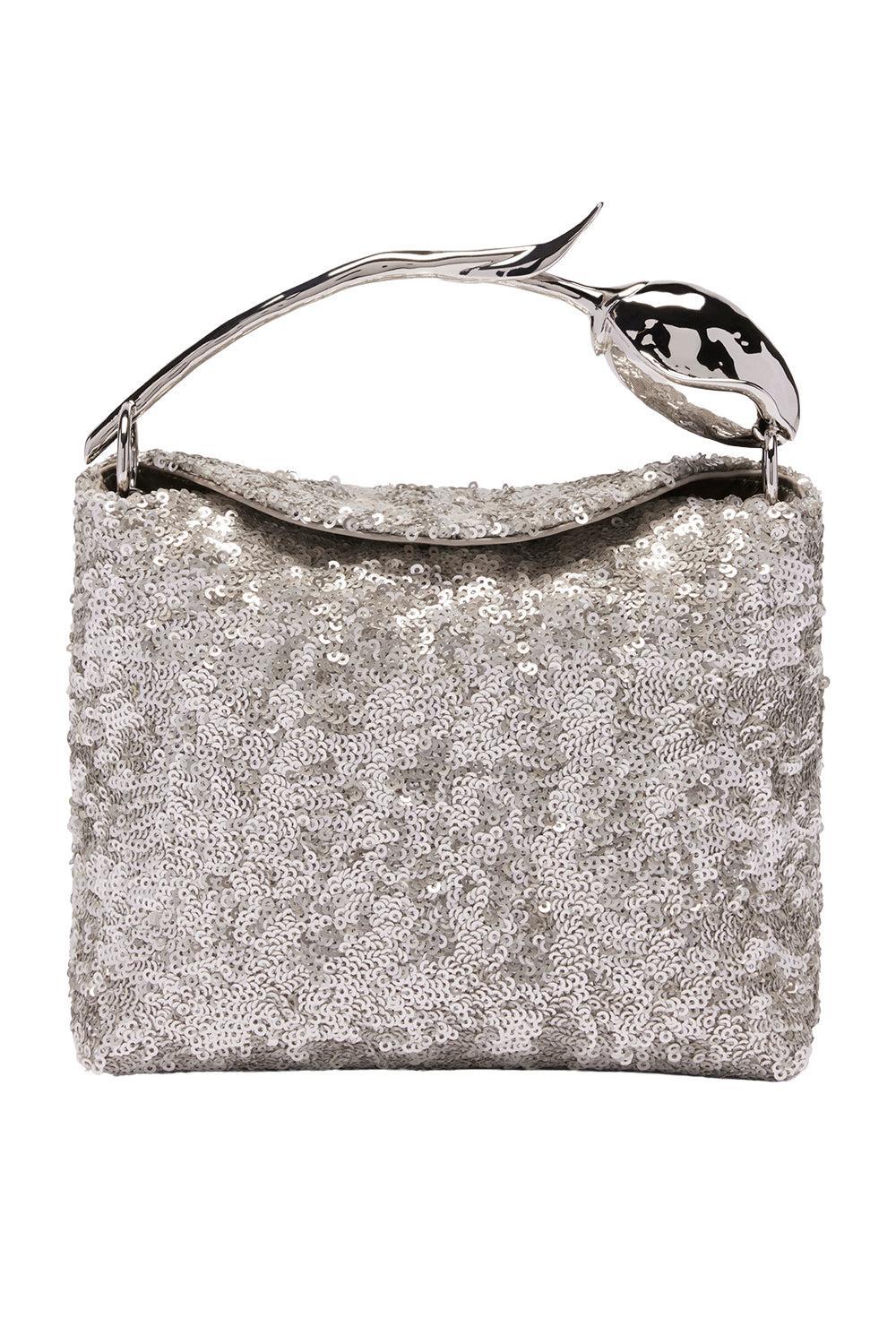 Mini Bloom Bag - Silver-SILVER-HANDBAGTOP HANDLE-ERDEM