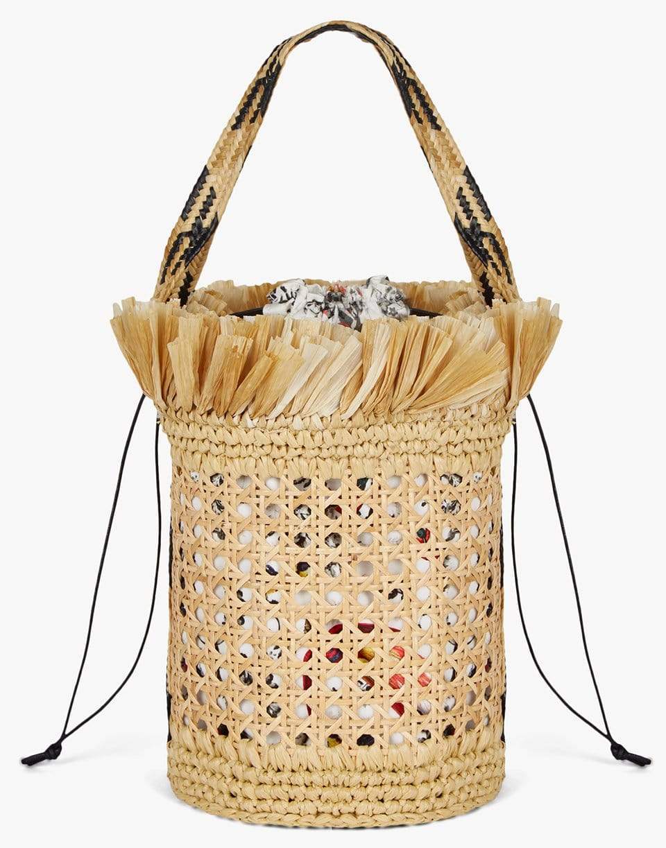 ERDEM-Straw Bucket Bag Rattan-STRAW