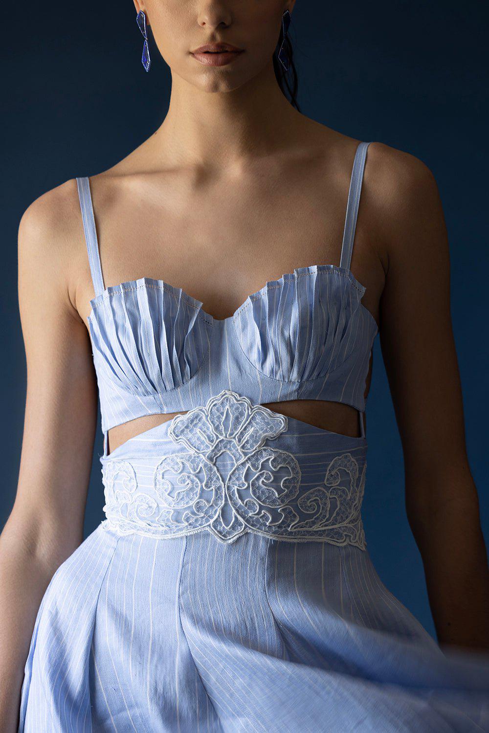 ERMANNO SCERVINO-Lace Applique Cutout Maxi Dress-