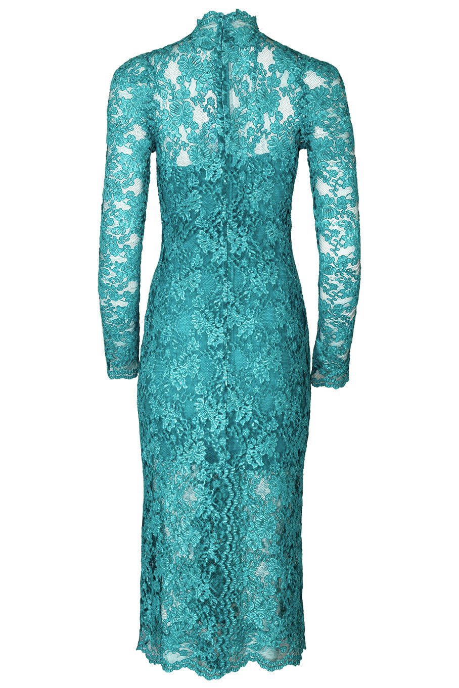 ERMANNO SCERVINO-Long Sleeve Lace Midi Dress-