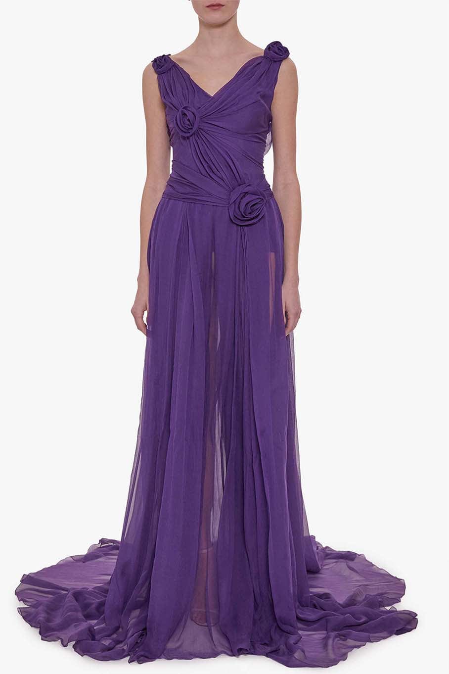 ERMANNO SCERVINO-Sleeveless Chiffon Gown-