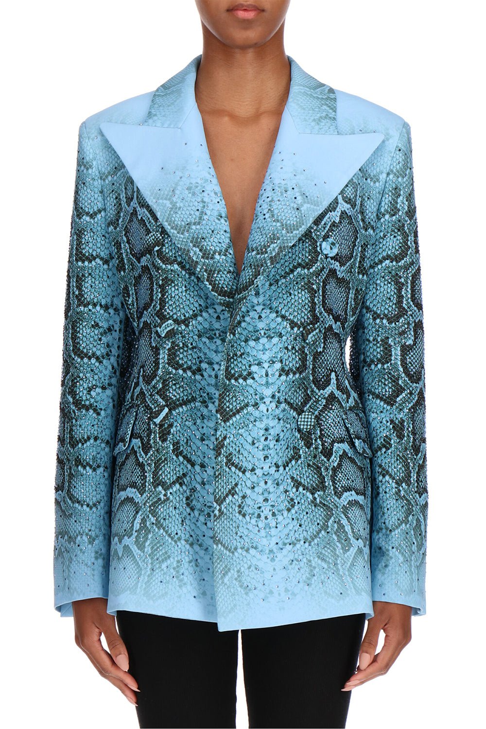 ERMANNO SCERVINO-Snake Print Double Breasted Jacket-