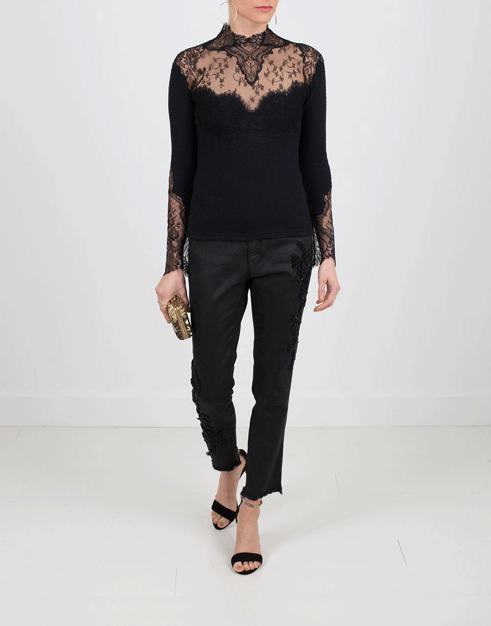 ERMANNO SCERVINO-Skinny Coated Beaded Jean-