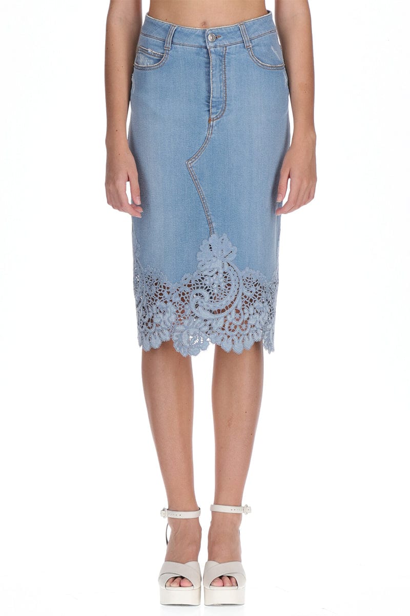 ERMANNO SCERVINO-Denim Midi Skirt-