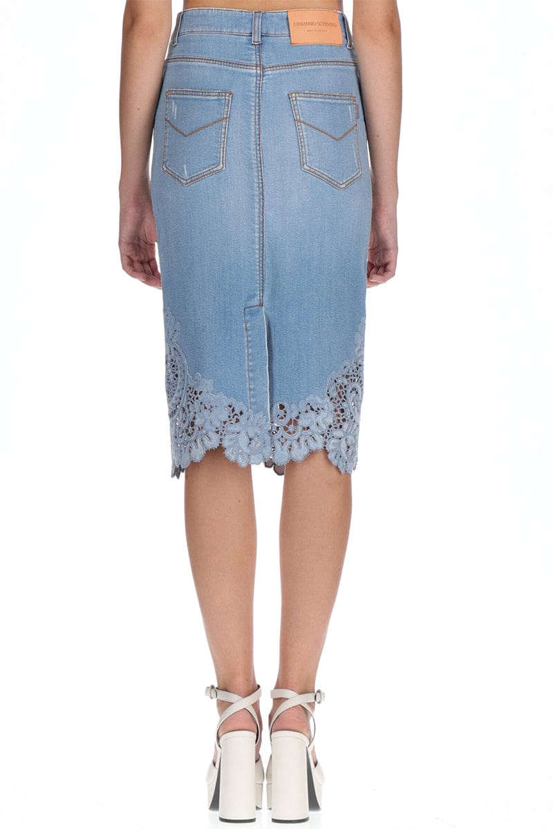 ERMANNO SCERVINO-Denim Midi Skirt-