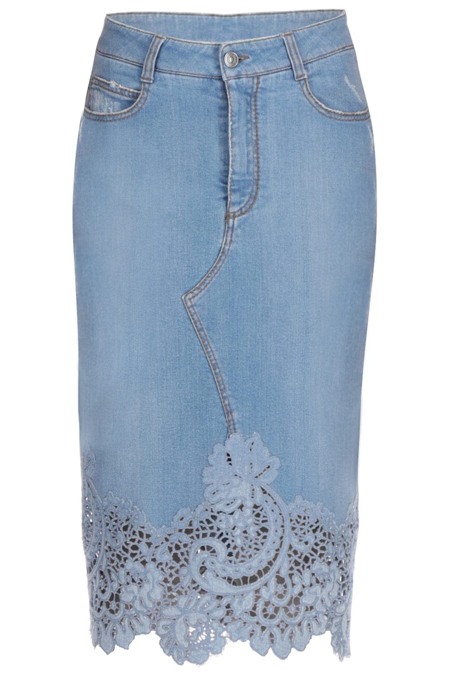 ERMANNO SCERVINO-Denim Midi Skirt-