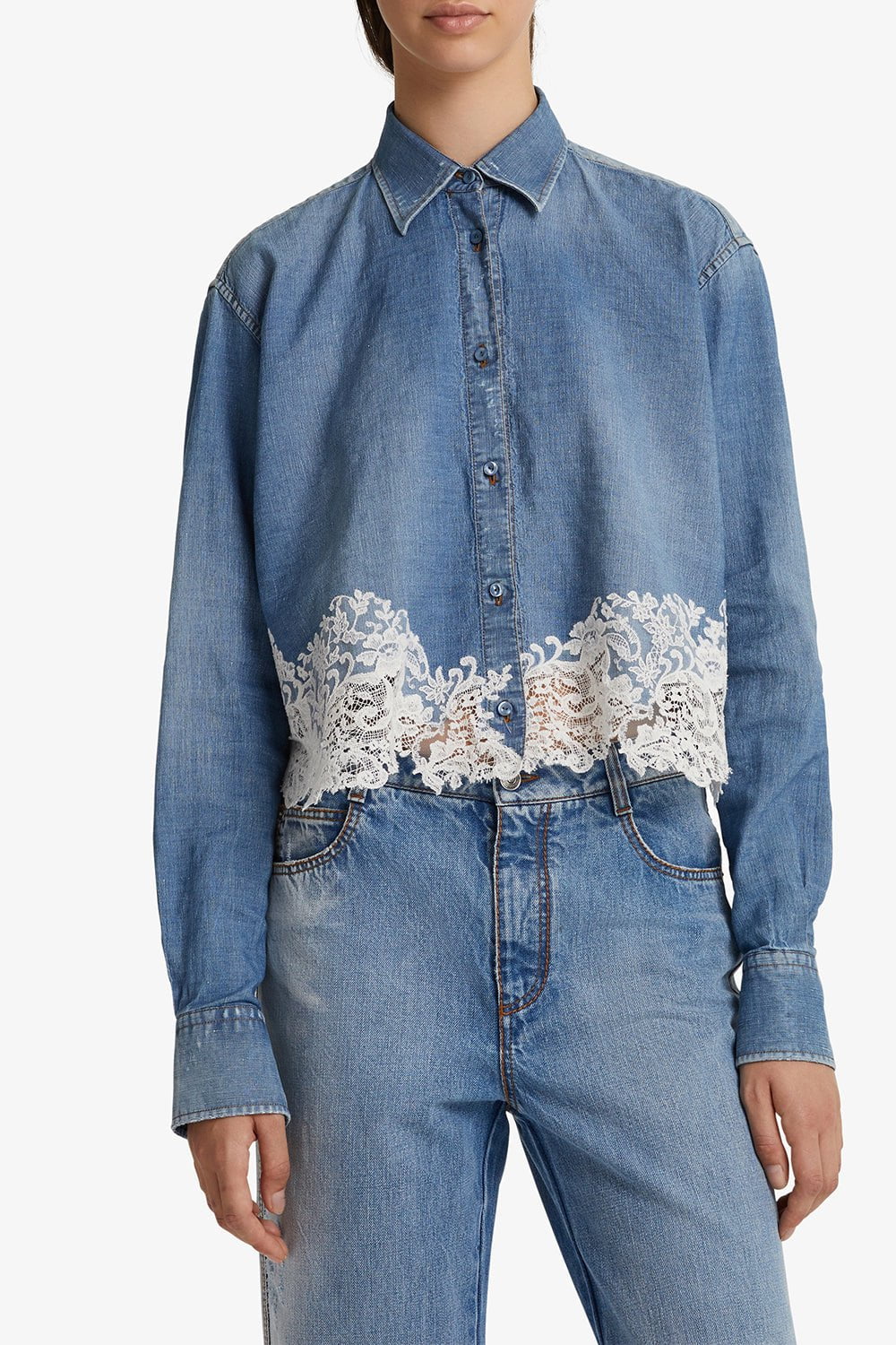 ERMANNO SCERVINO-Lace Detail Blouse-