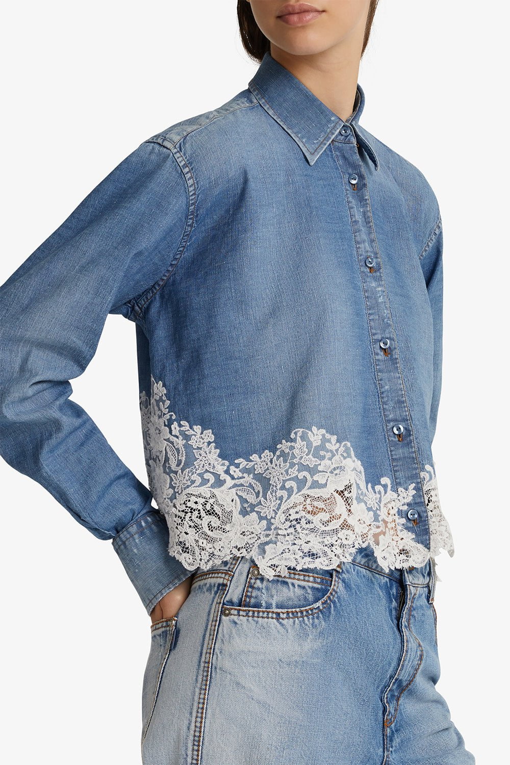 ERMANNO SCERVINO-Lace Detail Blouse-