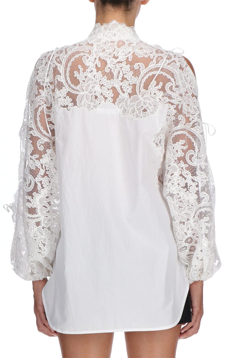 ERMANNO SCERVINO-Long Sleeve Button Up Shirt With Lace-