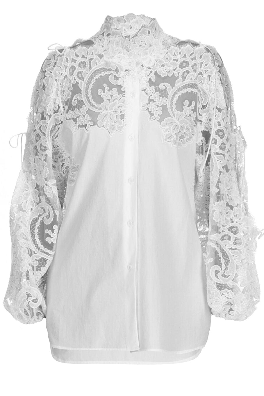 ERMANNO SCERVINO-Long Sleeve Button Up Shirt With Lace-