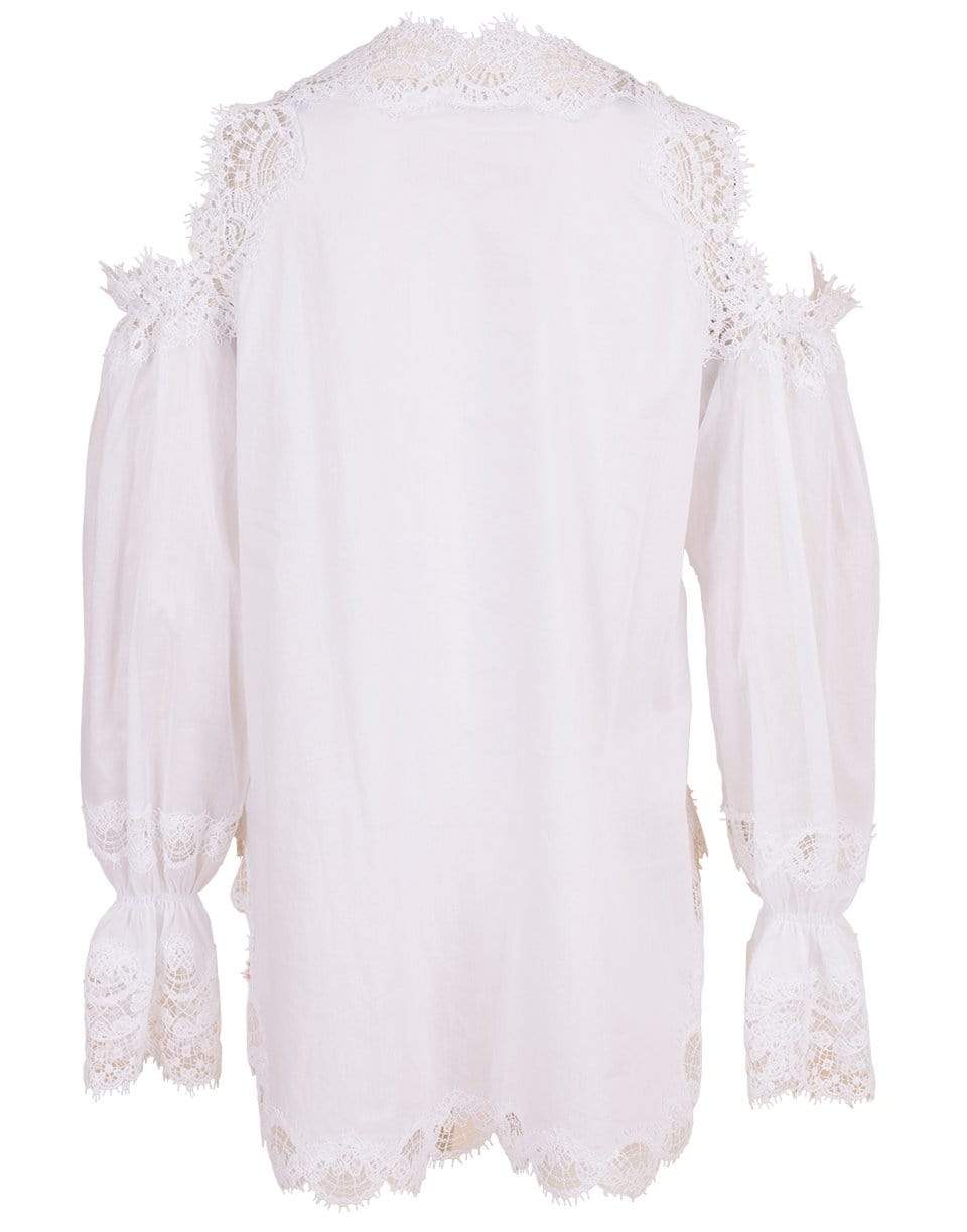 ERMANNO SCERVINO-Cold Shoulder Lace Blouse-