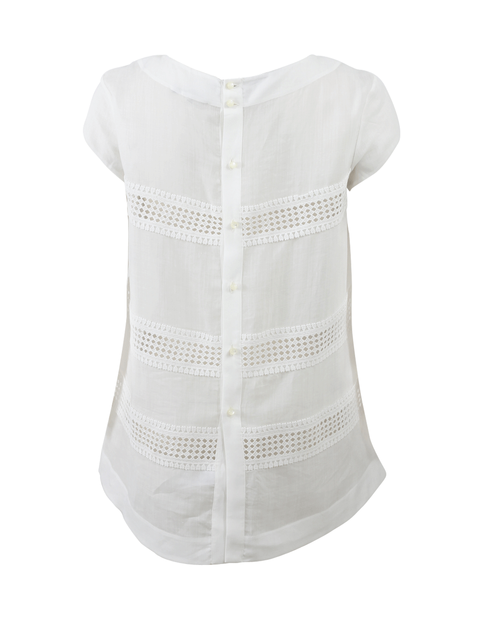 ERMANNO SCERVINO-Macrame And Linen Top-