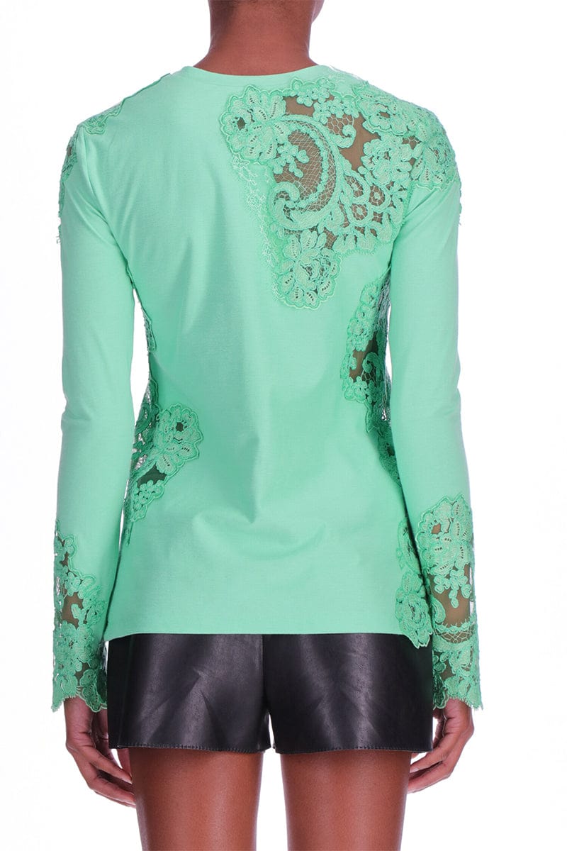 ERMANNO SCERVINO-Long Sleeve Lace T Shirt-