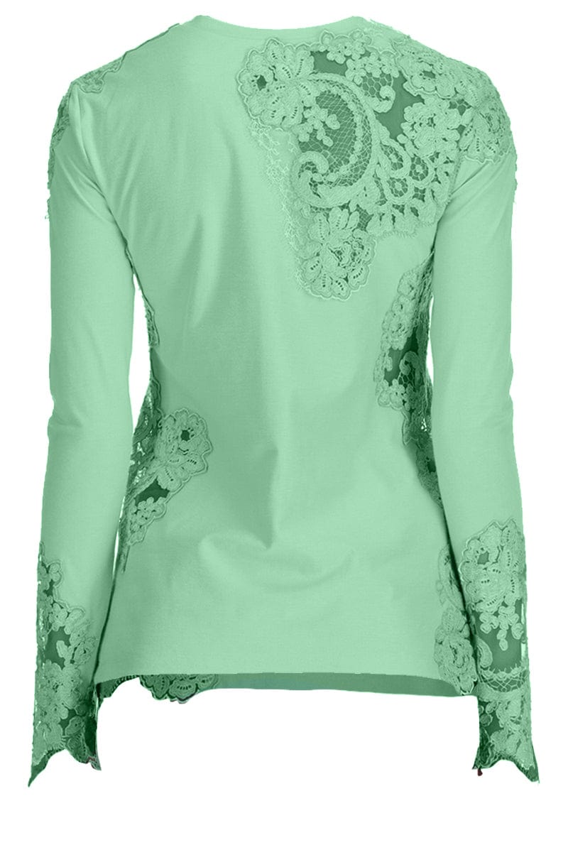 ERMANNO SCERVINO-Long Sleeve Lace T Shirt-