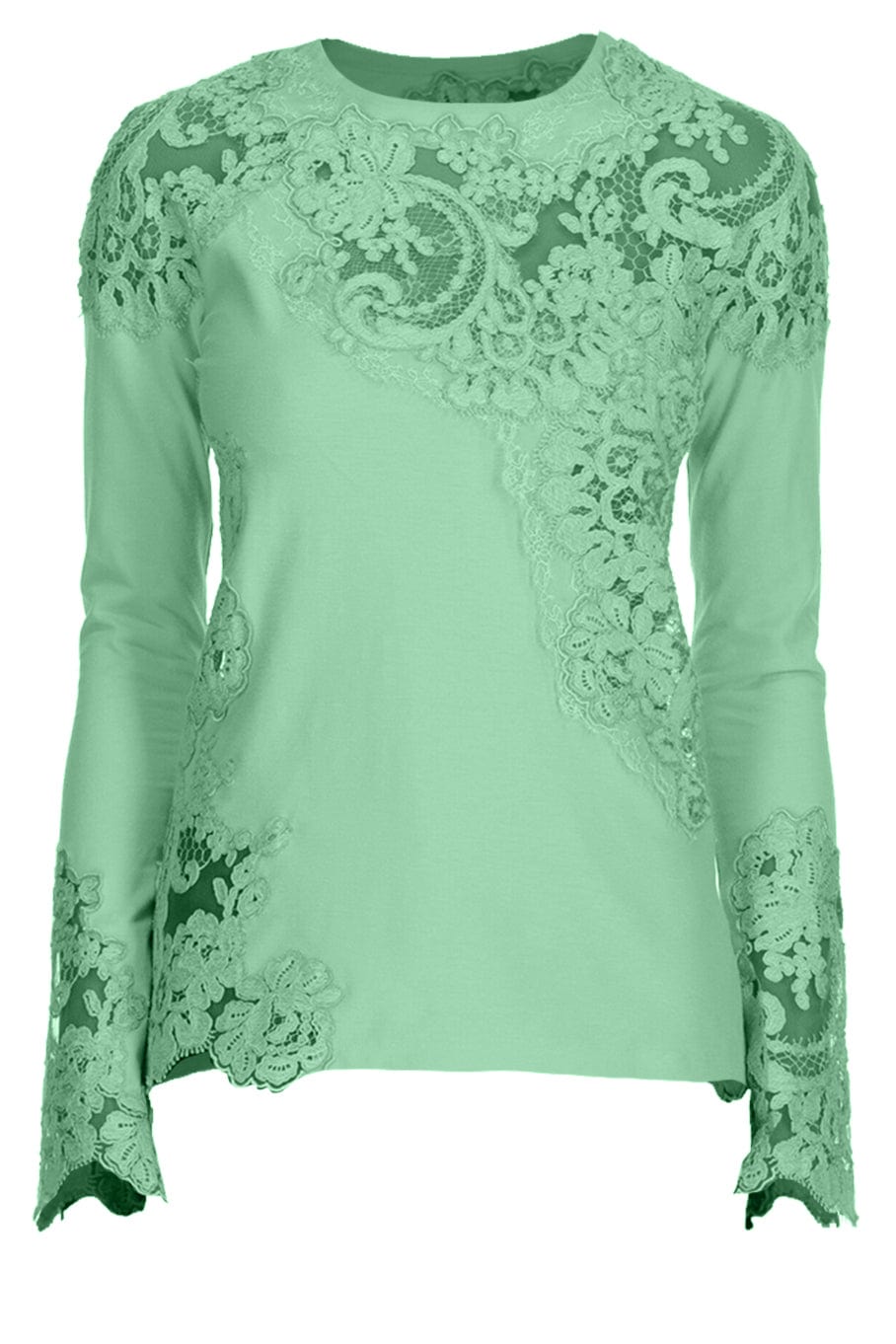 ERMANNO SCERVINO-Long Sleeve Lace T Shirt-